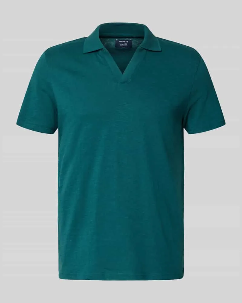 McNeal Slim Fit Poloshirt mit V-Ausschnitt Bottle