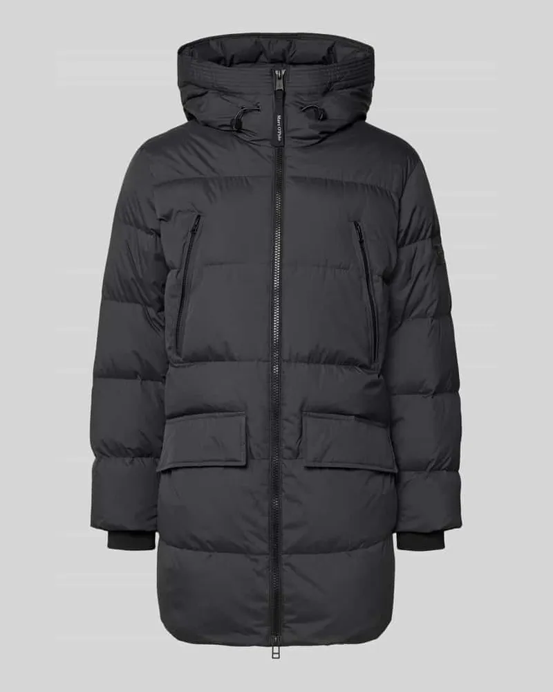 Marc O'Polo Regular Fit Daunenmantel mit Kapuze Anthrazit