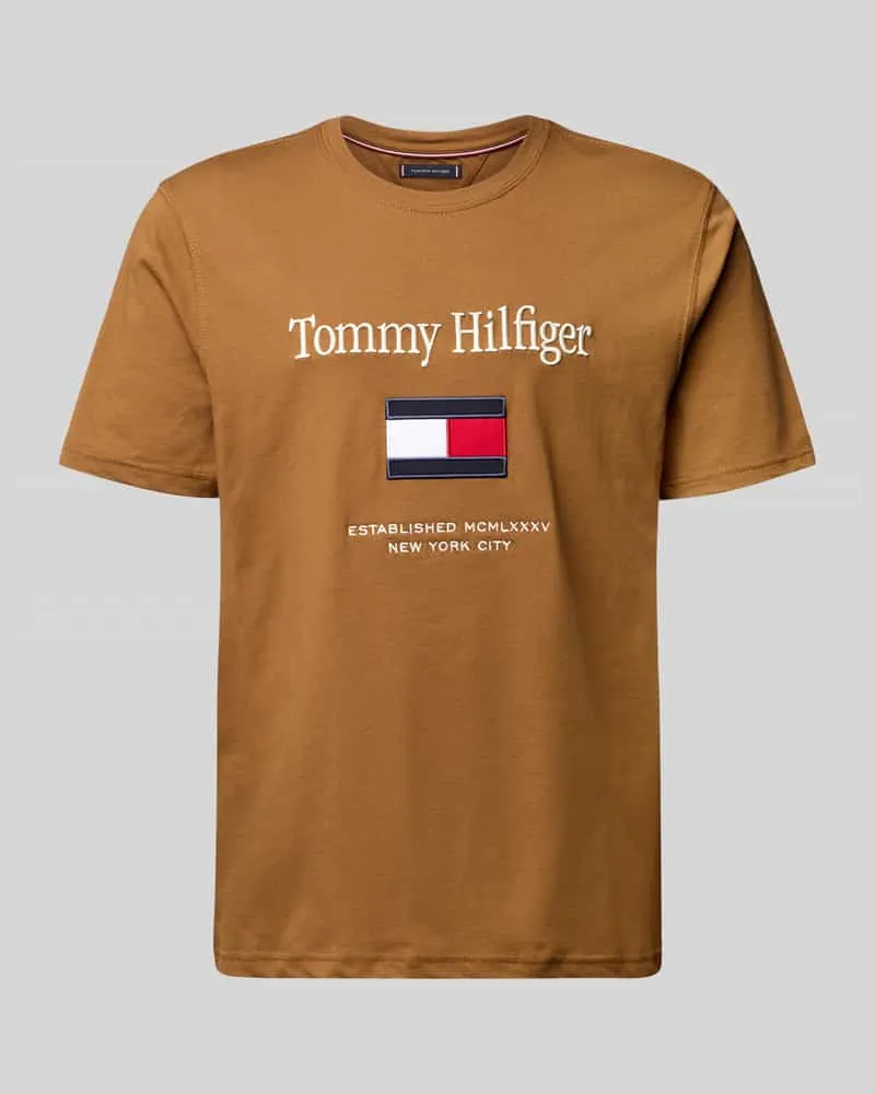 Tommy Hilfiger Regular Fit T-Shirt aus reiner Baumwolle Oliv