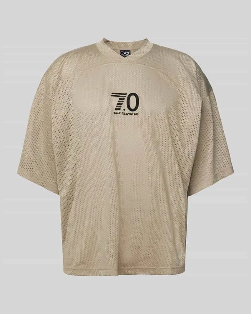 EA7 Trikot mit Statement-Stitching Modell 'TRAIN 7.0 Beige