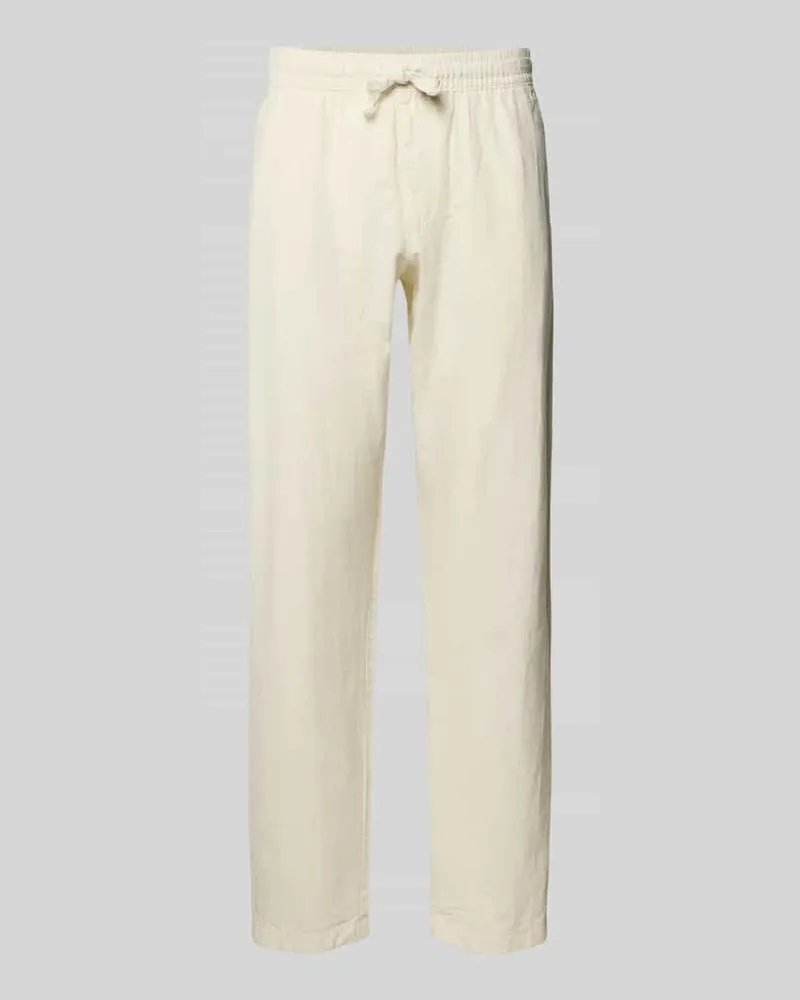 Jack & Jones Relaxed Fit Hose aus Baumwoll-Leinen-Mix Modell 'KANE Beige