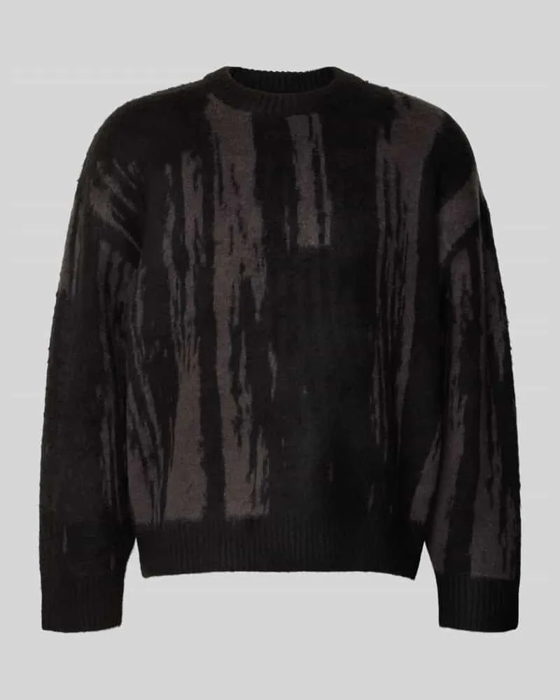 Jack & Jones Strickpullover mit gerippten Abschlüssen Modell 'COVER Black