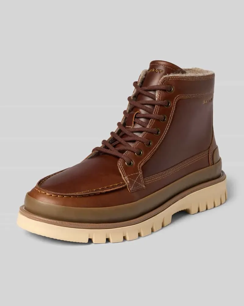 Gant Boots aus Rindsnappa mit Profilsohle Modell 'Nebrada Cognac