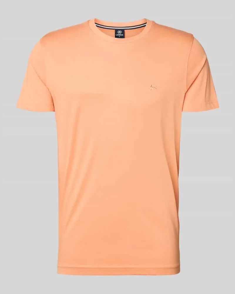 Lerros T-Shirt mit Rundhalsausschnitt und Logo-Stitching Orange