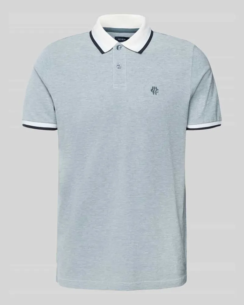 McNeal Poloshirt mit Label-Stitching Rauchblau