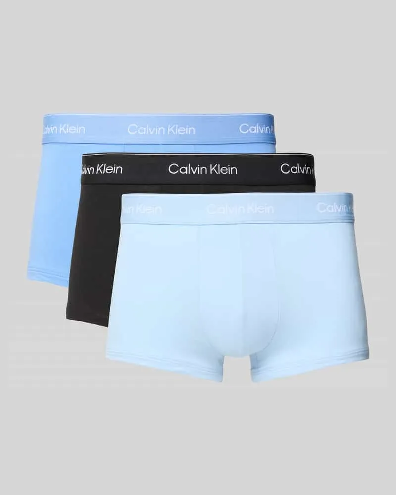 Calvin Klein Trunks mit elastischem Label-Bund im 3er-Pack Blau