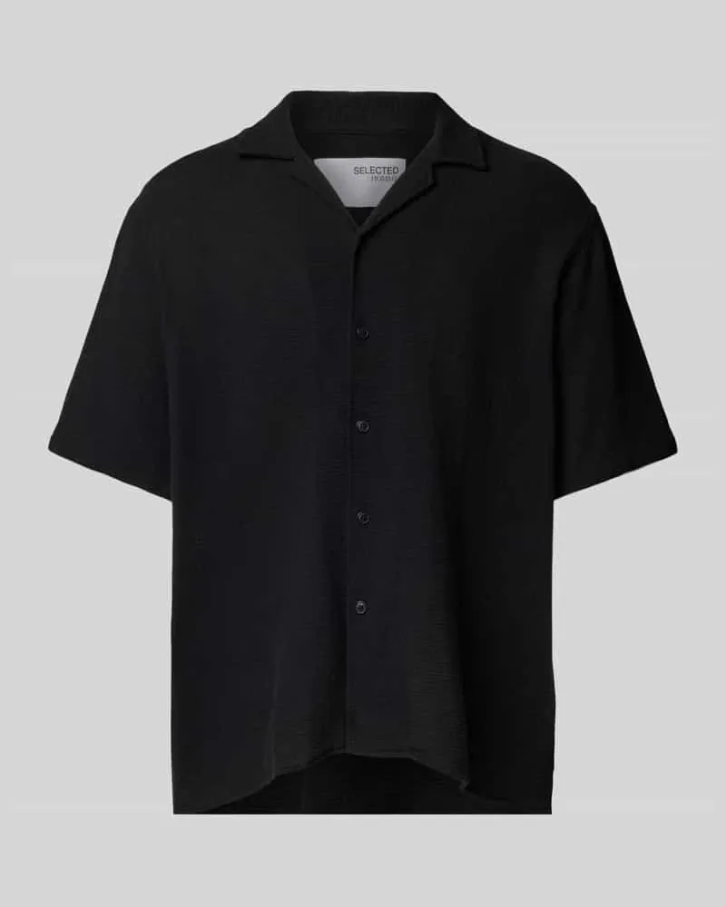 Selected Homme Freizeithemd mit Knopfleiste Black