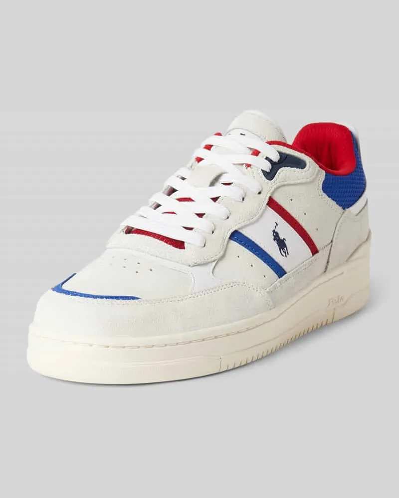 Ralph Lauren Ledersneaker mit Logo-Detail Modell 'MASTERS SPORT Weiss