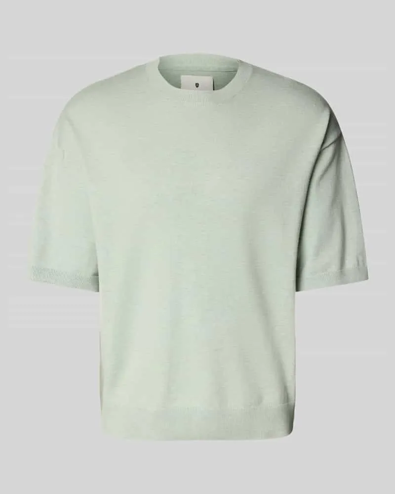 Jack & Jones T-Shirt in Strick-Optik mit gerippten Abschlüssen Lind