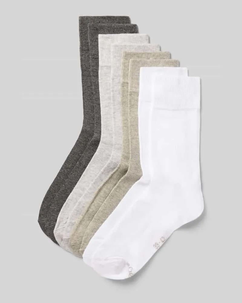S.Oliver Socken mit elastischem Rippenbündchen im 4er-Pack Mittelgrau