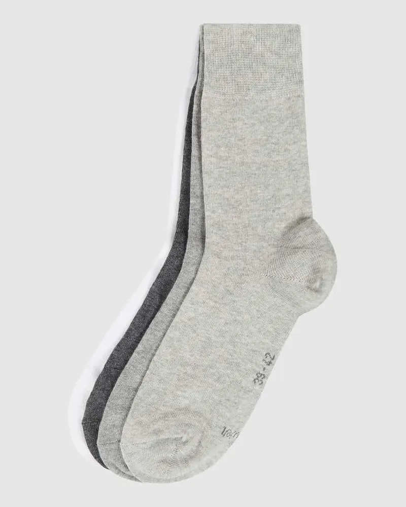 S.Oliver Socken mit elastischem Rippenbündchen im 6er-Pack Mittelgrau
