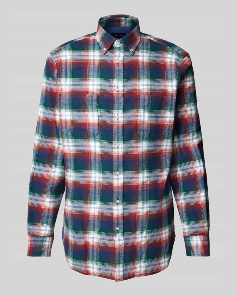 Christian Berg Flanellhemd mit Button-Down-Kragen 
