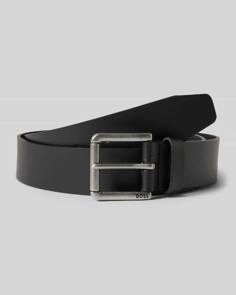 HUGO BOSS Ledergürtel mit Dornschließe Modell 'Joris Black