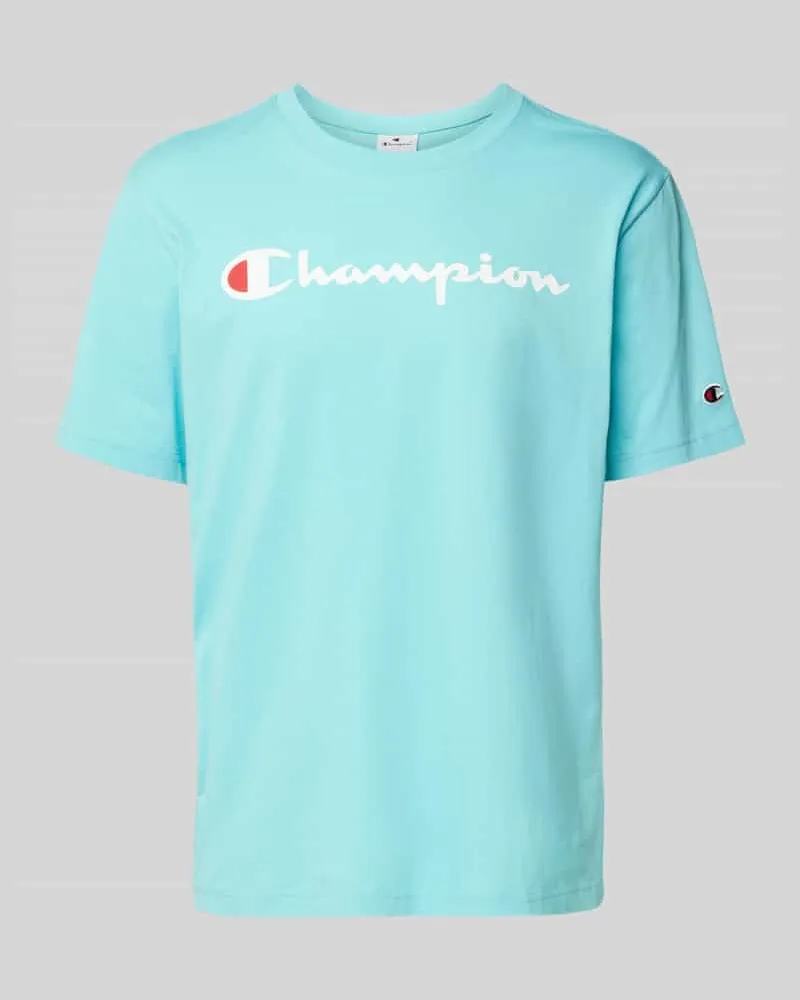 Champion T-Shirt mit Label-Print Aqua