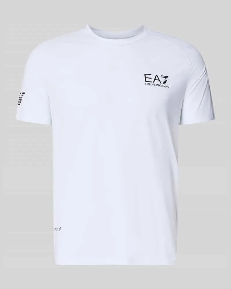 EA7 T-Shirt mit Label-Print Weiss