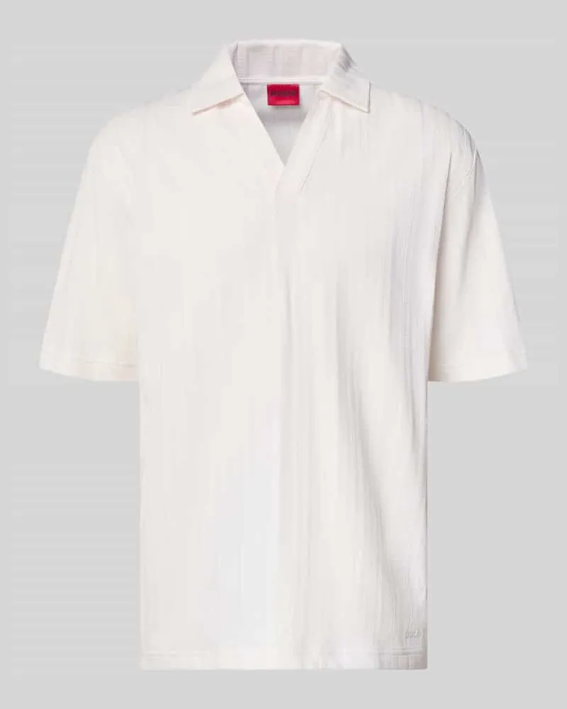 HUGO BOSS Relaxed Fit Poloshirt mit Strukturmuster Modell 'DALIBO Weiss