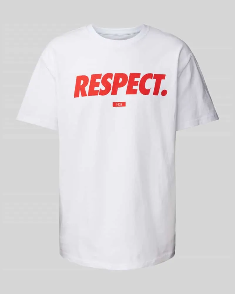 Mister Tee T-Shirt mit Label-Print Weiss