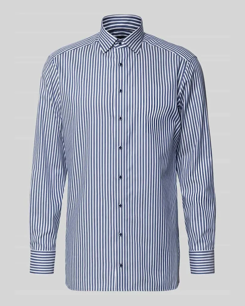 Olymp Regular Fit Businesshemd aus reiner Baumwolle mit Kentkragen Marine