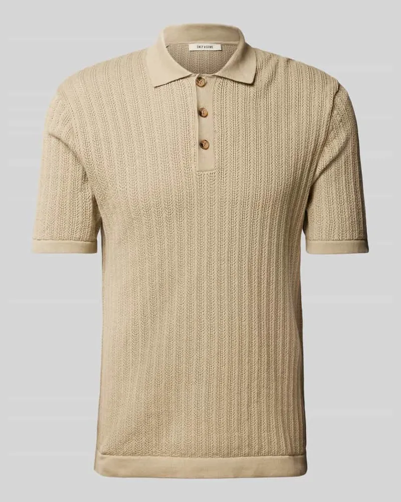 Only & Sons Regular Fit Poloshirt mit Lochstickerei Modell 'MOON 