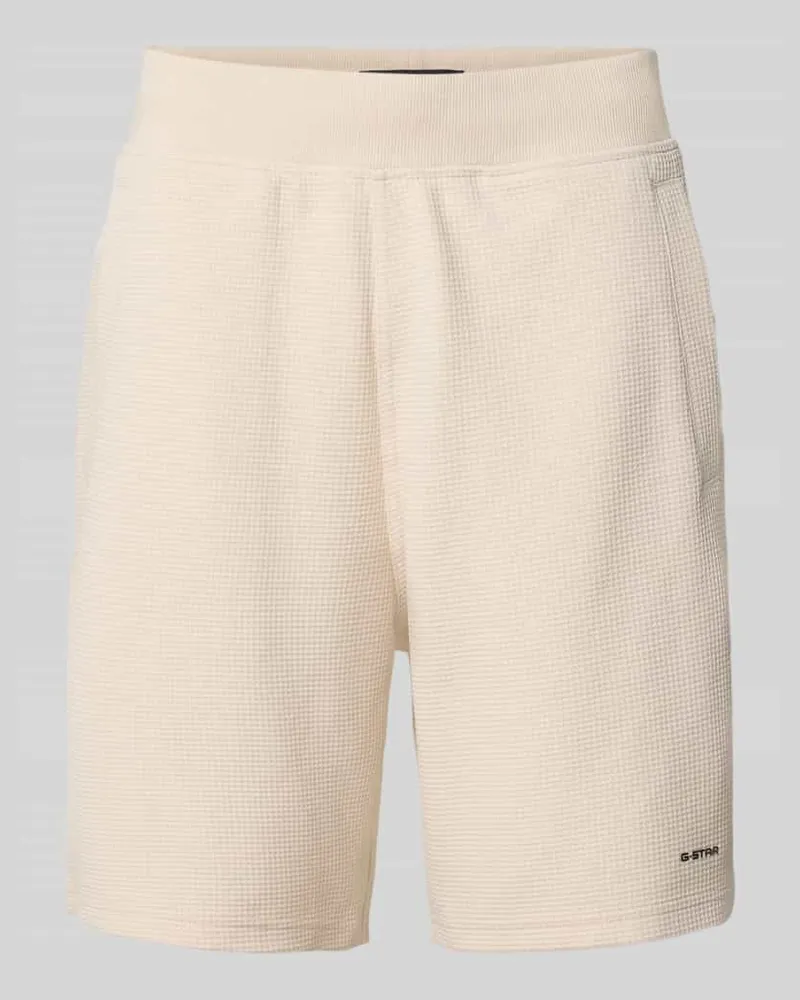 G-STAR RAW Straight Fit Shorts mit Strukturmuster Offwhite