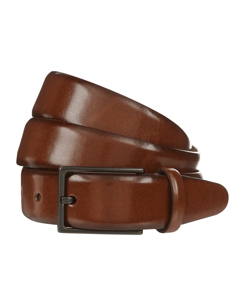 Monti Ledergürtel mit Dornschließe aus Metall Cognac