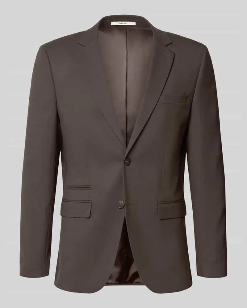 Selected Slim Fit Sakko mit Woll-Anteil Modell 'SLIM-NEIL Dunkelbraun