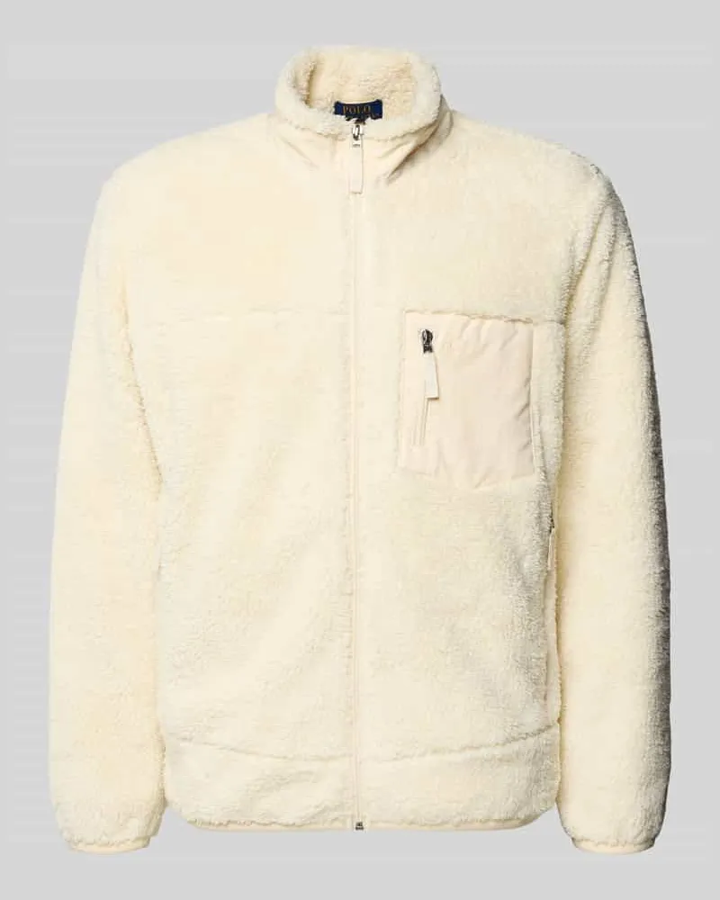 Ralph Lauren Sweatjacke aus Teddyfell Offwhite