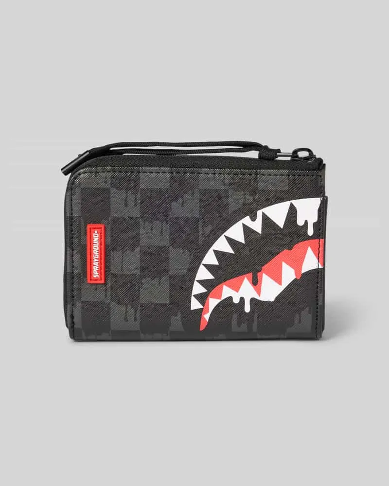 Sprayground Portemonnaie mit Label-Patch Modell 'DRIPPING SHARKS IN PARIS Black