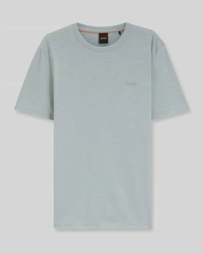 HUGO BOSS Regular Fit T-Shirt aus Baumwoll-Mix Modell 'Tegood Eisblau