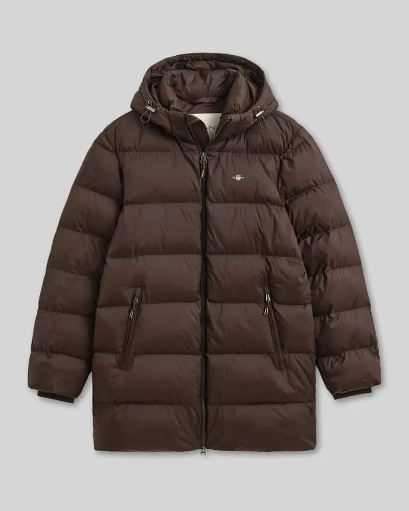 Gant Regular Fit Jacke aus Polyester mit abnehmbarer Kapuze Dunkelbraun