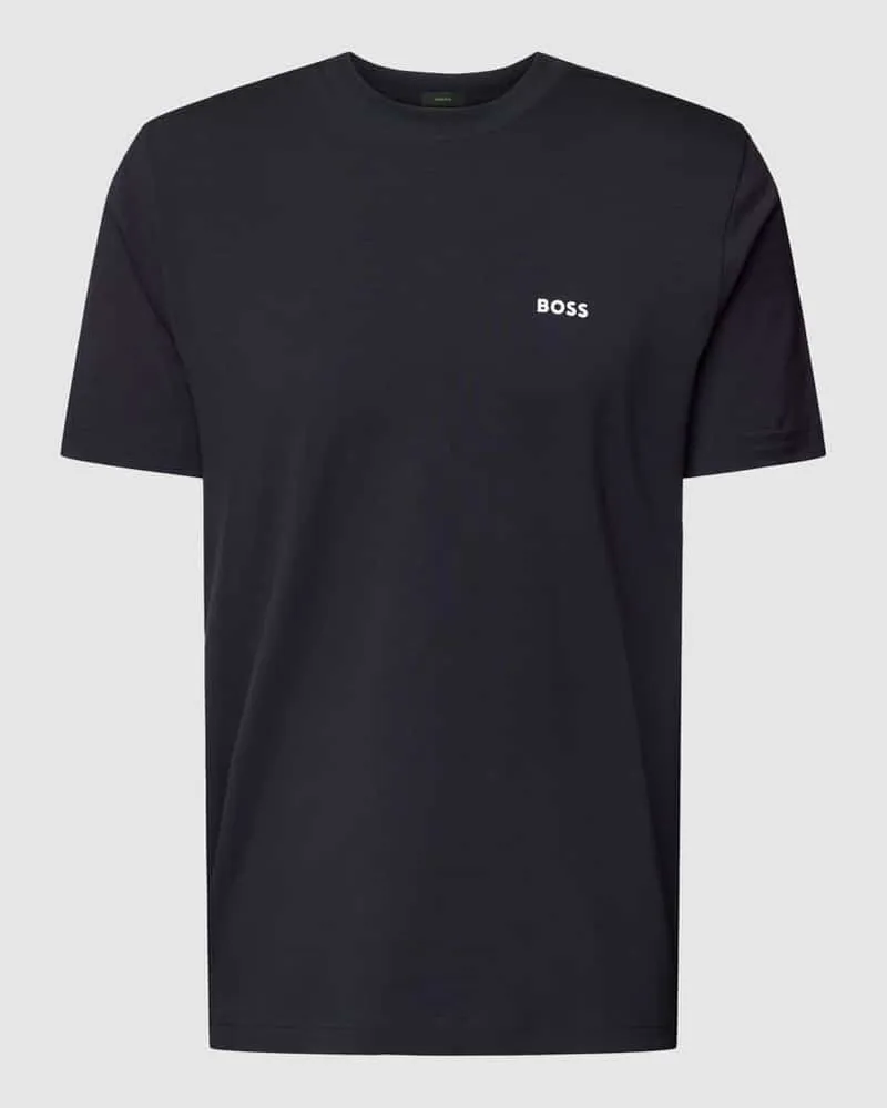 HUGO BOSS T-Shirt mit Label-Print Marine