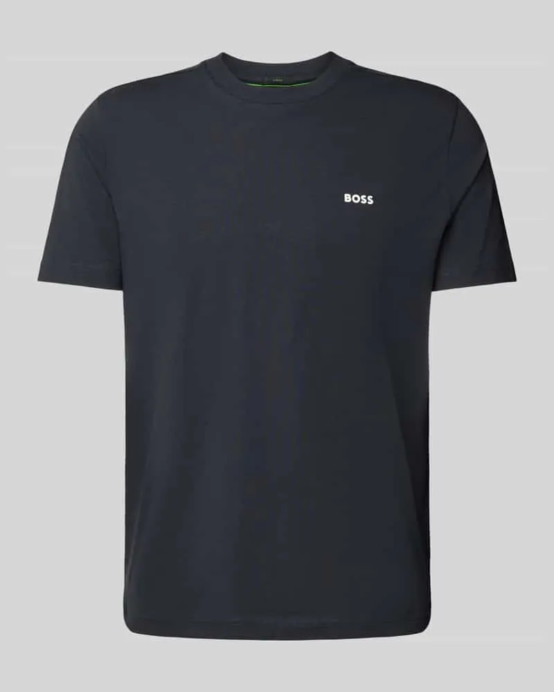 HUGO BOSS T-Shirt mit Label-Print Marine