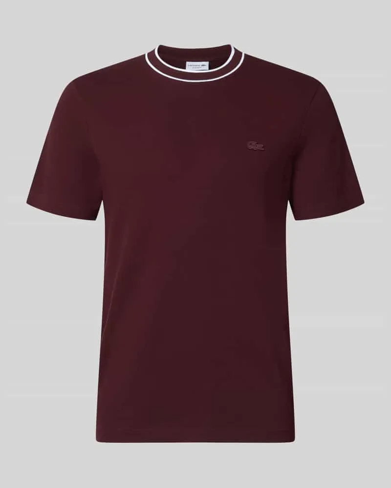 Lacoste Regular Fit T-Shirt aus Baumwoll-Mix Dunkelrot
