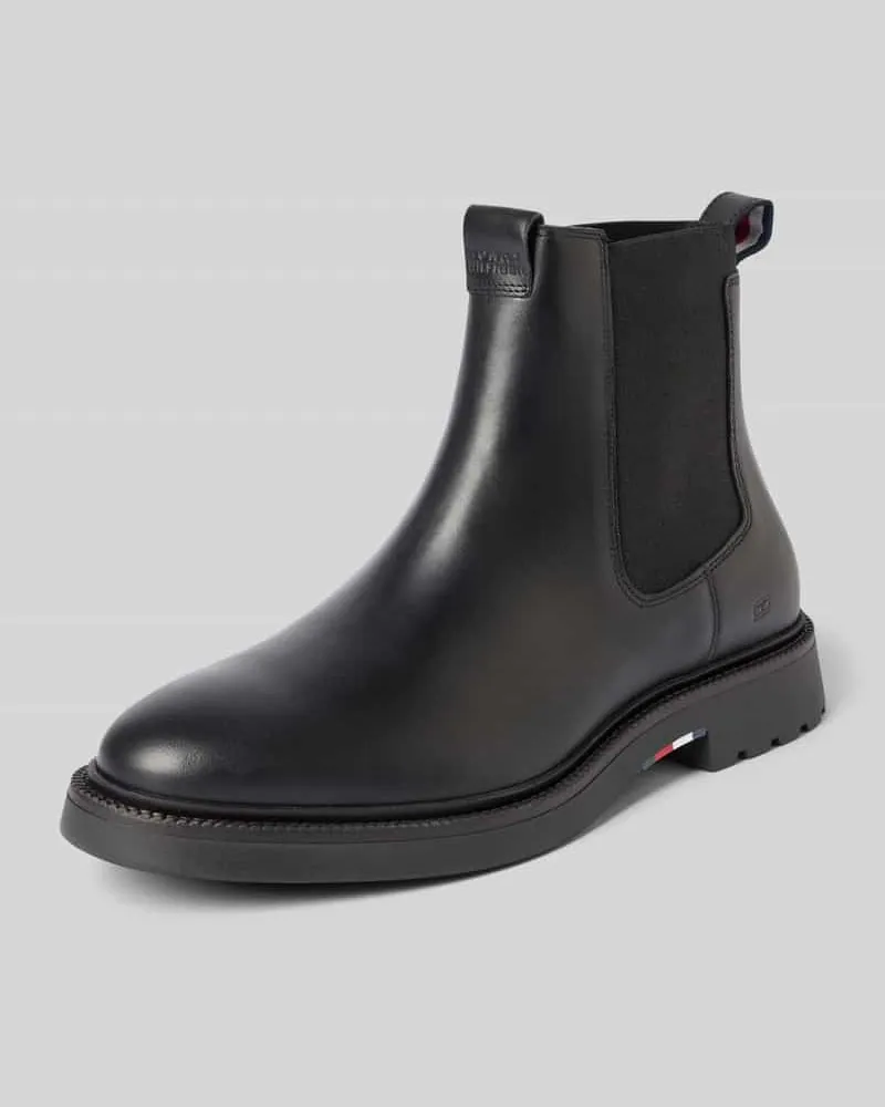 Tommy Hilfiger Chelsea Boots aus echtem Leder Black