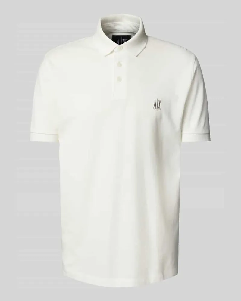 Armani Exchange Poloshirt mit Label-Stitching Weiss