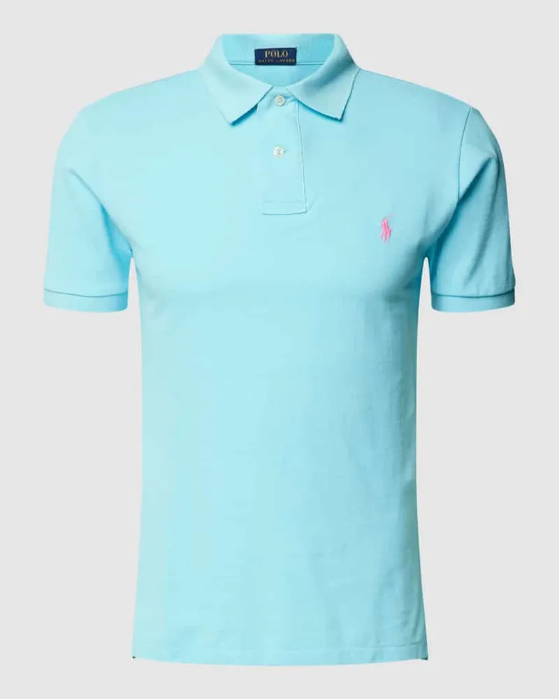 Ralph Lauren Poloshirt mit Logo-Stitching Modell 'BASIC Tuerkis