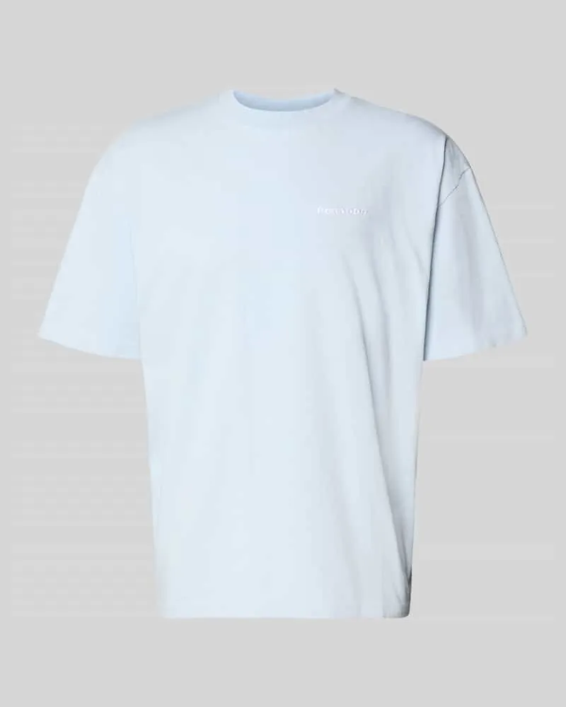 PEGADOR Oversized T-Shirt mit Label-Stitching Hellblau