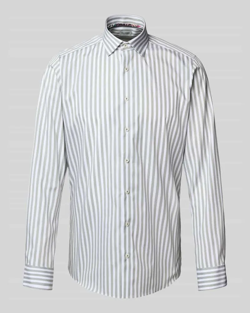 Olymp Slim Fit Business-Hemd mit Knopfleiste 