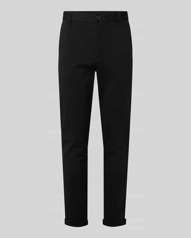 Lindbergh Cropped Stoffhose mit französischen Eingrifftaschen Black