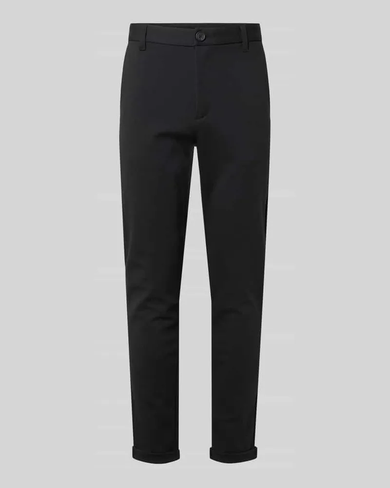 Lindbergh Cropped Stoffhose mit französischen Eingrifftaschen Black