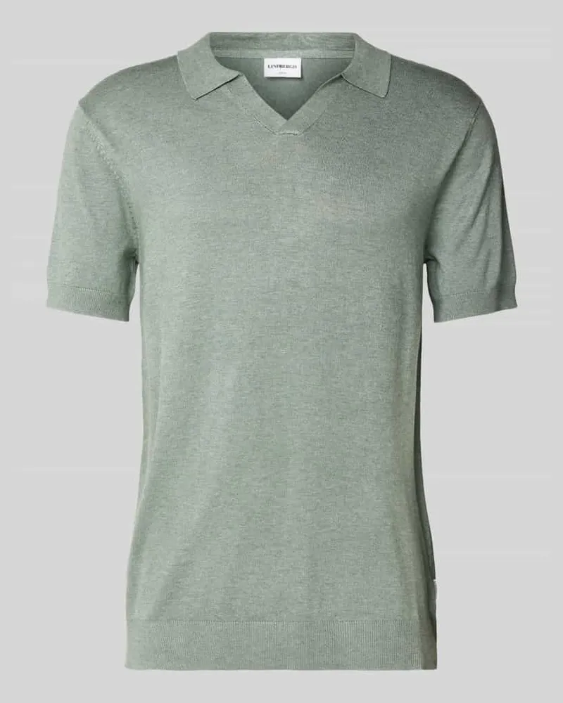 Lindbergh Slim Fit Poloshirt mit V-Ausschnitt Modell 'Ecovero 