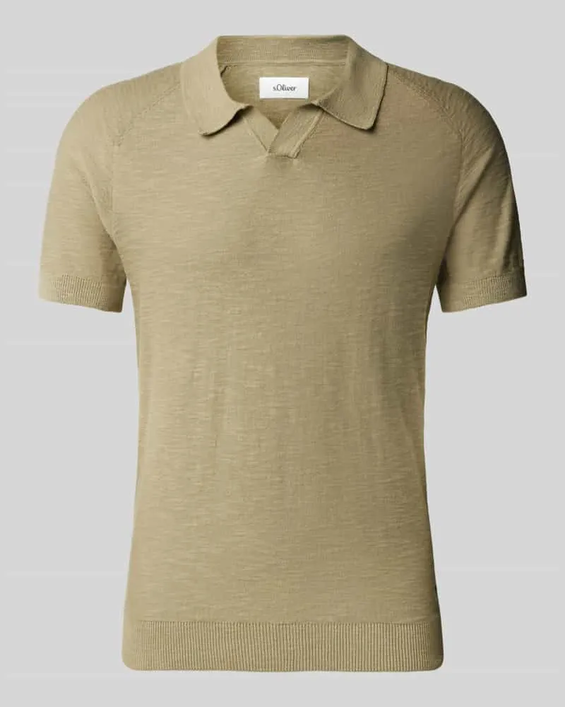 S.Oliver Regular Fit Poloshirt mit Flammgarnstruktur 