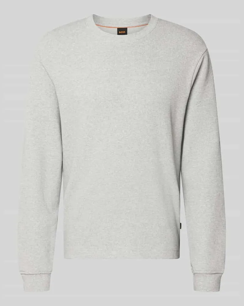 HUGO BOSS Regular Fit Langarmshirt aus Baumwoll-Mix Modell 'WE-TEMPEST Hellgrau