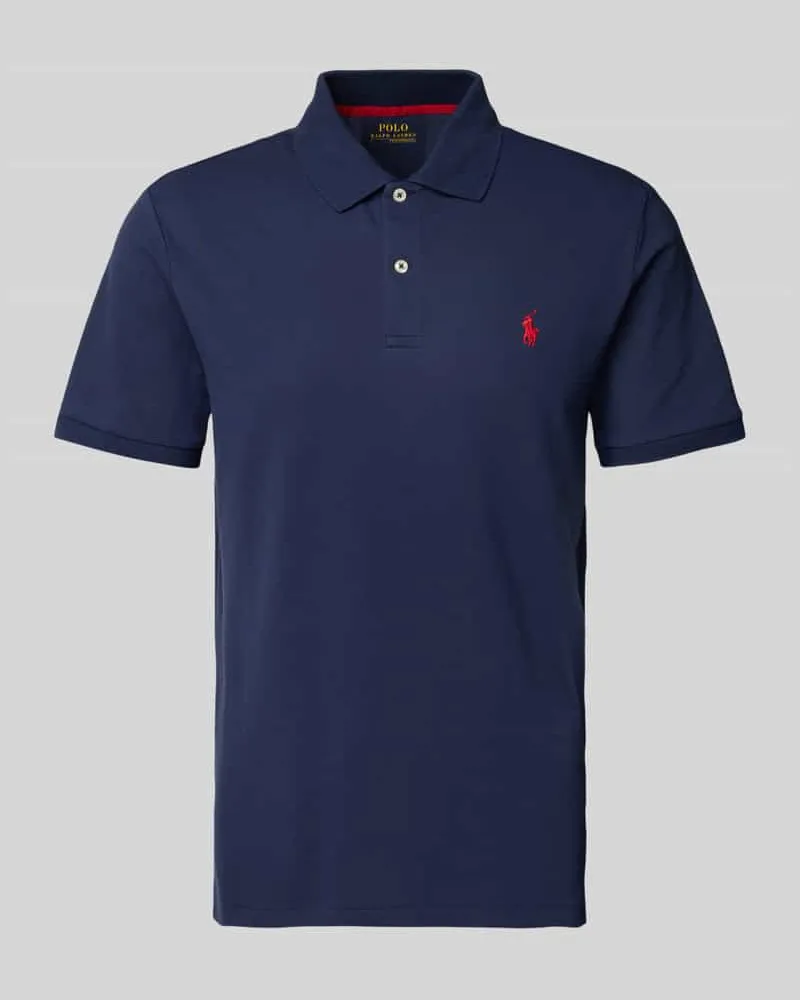 Ralph Lauren Tailored Fit Poloshirt mit Logo-Stitching Marine