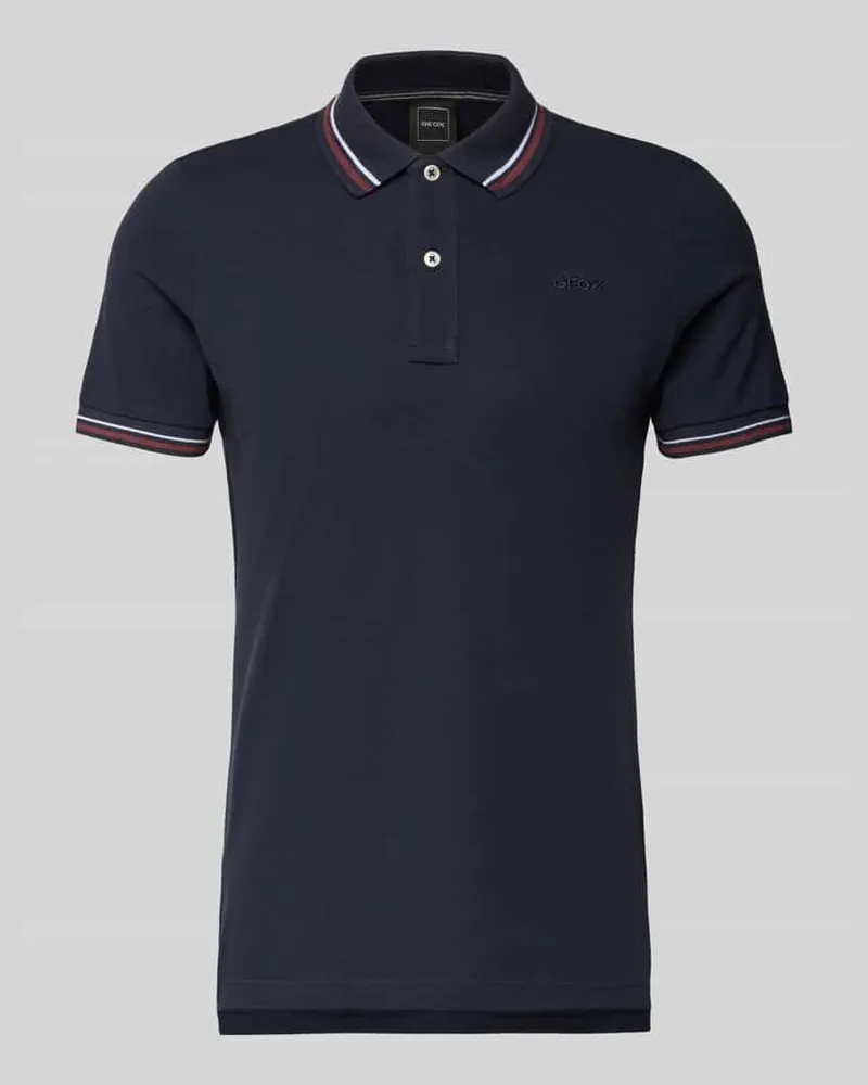 Geox Slim Fit Poloshirt mit Kontraststreifen Marine