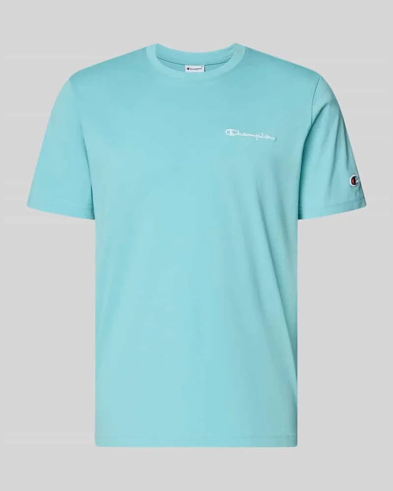 Champion T-Shirt mit Logo-Stitchings Modell 'ICONS CONTRAST Aqua