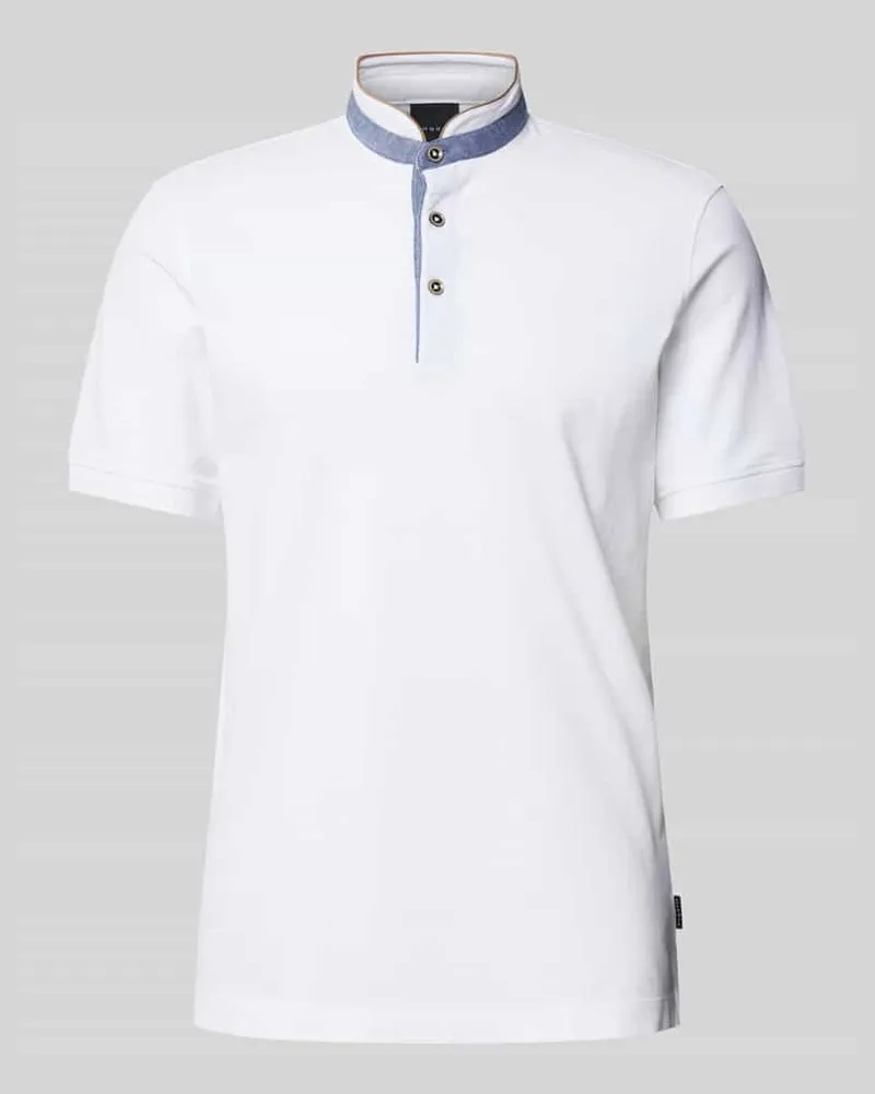 Bugatti Regular Fit Poloshirt mit Stehkragen 