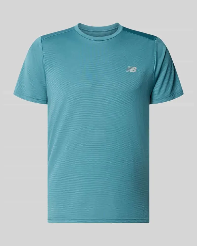 New Balance Funktionsshirt mit Rundhalsausschnitt und Logo Petrol