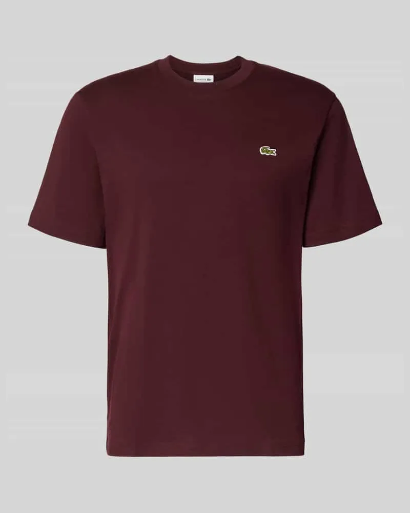Lacoste Regular Fit T-Shirt aus reiner Baumwolle Dunkelrot