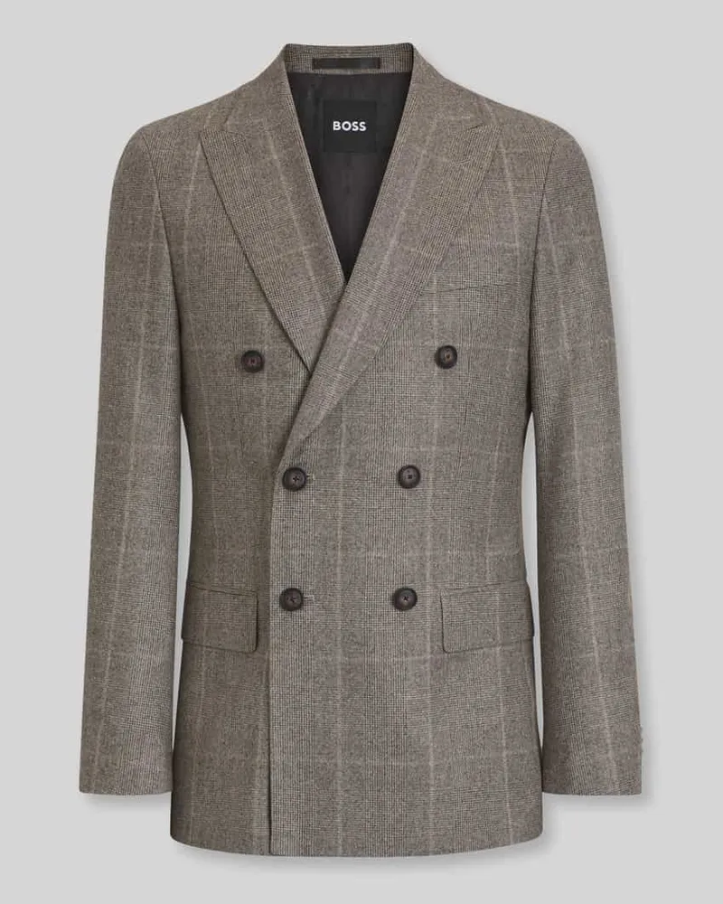 HUGO BOSS Slim Fit Sakko aus reiner Schurwolle Modell 'C-Huge-DB-264 Beige